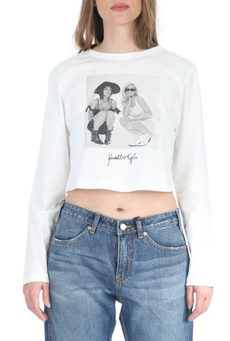 KENDALL+KYLIE-Γυναικεία μακρυμάνικη μπλούζα KENDALL+KYLIE λευκή