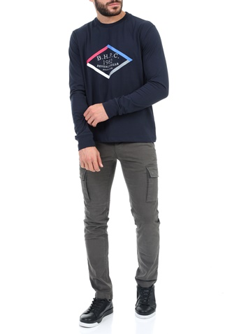BEVERLY HILLS POLO CLUB-Ανδρική μπλούζα BEVERLY HILLS POLO CLUB M L/S CREW μπλε