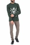 BEVERLY HILLS POLO CLUB-Ανδρική μπλούζα BEVERLY HILLS POLO CLUB M L/S CREW πράσινη