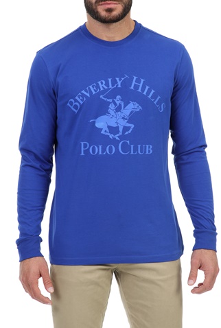 BEVERLY HILLS POLO CLUB-Ανδρική μπλούζα BEVERLY HILLS POLO CLUB μπλε