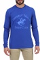 BEVERLY HILLS POLO CLUB-Ανδρική μπλούζα BEVERLY HILLS POLO CLUB μπλε