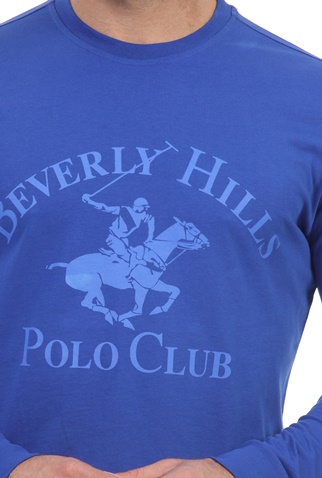 BEVERLY HILLS POLO CLUB-Ανδρική μπλούζα BEVERLY HILLS POLO CLUB μπλε