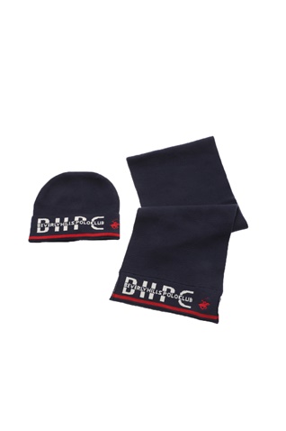 BEVERLY HILLS POLO CLUB-Παιδικό σετ σκούφος και κασκόλ BEVERLY HILLS POLO CLUB μπλε