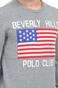 BEVERLY HILLS POLO CLUB-Ανδρικό πουλόβερ BEVERLY HILLS POLO CLUB γκρι
