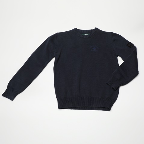 BEVERLY HILLS POLO CLUB-Βρεφική πλεκτή μπλούζα BEVERLY HILLS POLO CLUB BHP.0W1.011.460 μπλε