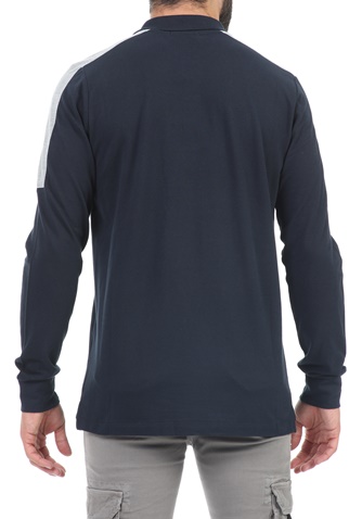 BEVERLY HILLS POLO CLUB-Ανδρική polo μπλούζα BEVERLY HILLS POLO CLUB BHPC M L/S POLO μπλε