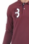 BEVERLY HILLS POLO CLUB-Ανδρική polo μπλούζα BEVERLY HILLS POLO CLUB M L/S POLO  μπορντό