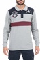 BEVERLY HILLS POLO CLUB-Ανδρική polo μπλούζα BEVERLY HILLS POLO CLUB M L/S POLO PIECED  γκρι