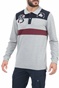 BEVERLY HILLS POLO CLUB-Ανδρική polo μπλούζα BEVERLY HILLS POLO CLUB M L/S POLO PIECED  γκρι
