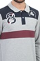 BEVERLY HILLS POLO CLUB-Ανδρική polo μπλούζα BEVERLY HILLS POLO CLUB M L/S POLO PIECED  γκρι