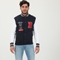 BEVERLY HILLS POLO CLUB-Ανδρικό φούτερ jacket BEVERLY HILLS POLO CLUB BHP.0W1.016.008 μπλε λευκό