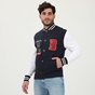 BEVERLY HILLS POLO CLUB-Ανδρικό φούτερ jacket BEVERLY HILLS POLO CLUB BHP.0W1.016.008 μπλε λευκό