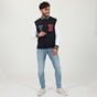 BEVERLY HILLS POLO CLUB-Ανδρικό φούτερ jacket BEVERLY HILLS POLO CLUB BHP.0W1.016.008 μπλε λευκό
