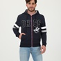 BEVERLY HILLS POLO CLUB-Ανδρική φούτερ ζακέτα BEVERLY HILLS POLO CLUB BHP.0W1.016.026 μπλε