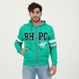 BEVERLY HILLS POLO CLUB-Ανδρική φούτερ ζακέτα BEVERLY HILLS POLO CLUB BHP.0W1.016.026 πράσινη