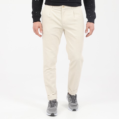 SCOTCH & SODA-Ανδρικό κοτλέ παντελόνι SCOTCH & SODA BLAKE - Pleated corduroy μπεζ
