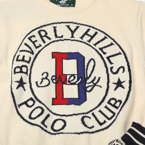 BEVERLY HILLS POLO CLUB-Παιδικό πουλόβερ BEVERLY HILLS POLO CLUB BHP.0W1.011.412 λευκό