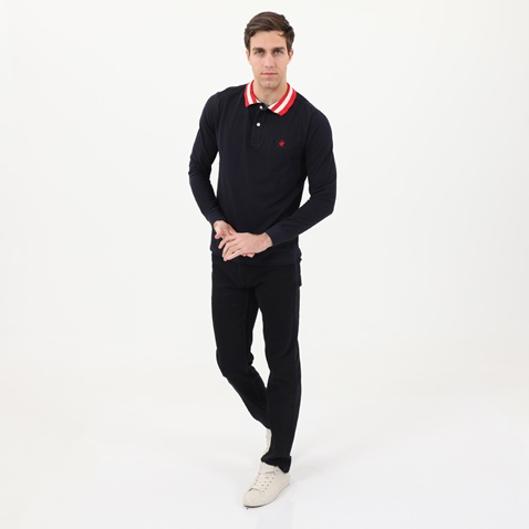 BEVERLY HILLS POLO CLUB-Ανδρική polo μπλούζα BEVERLY HILLS POLO CLUB BHP.0W1.062.014 μπλε