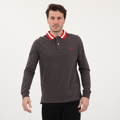 BEVERLY HILLS POLO CLUB-Ανδρική polo μπλούζα BEVERLY HILLS POLO CLUB πράσινη