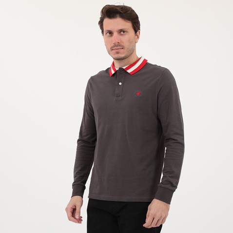 BEVERLY HILLS POLO CLUB-Ανδρική polo μπλούζα BEVERLY HILLS POLO CLUB πράσινη
