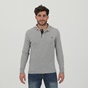 BEVERLY HILLS POLO CLUB-Ανδρική polo μπλούζα BEVERLY HILLS POLO CLUB BHP.0W1.062.006 γκρι