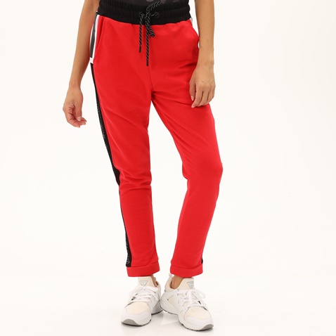 BODYTALK-Γυναικείο παντελόνι φόρμας BODYTALK 1201-905000 LUXREDEFINEDW LOOSE κόκκινο μαύρο