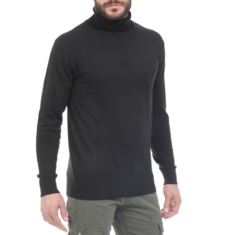 CATAMARAN SAILWEAR-Ανδρική πλεκτή μπλούζα ζιβάγκο CATAMARAN SAILWEAR μαύρη