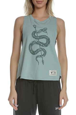 UNDER ARMOUR-Γυναικείο αμάνικο t-shirt UNDER ARMOUR Prjct Rock No Tmw Tank T-SH πράσινο