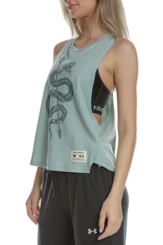 UNDER ARMOUR-Γυναικείο αμάνικο t-shirt UNDER ARMOUR Prjct Rock No Tmw Tank T-SH πράσινο