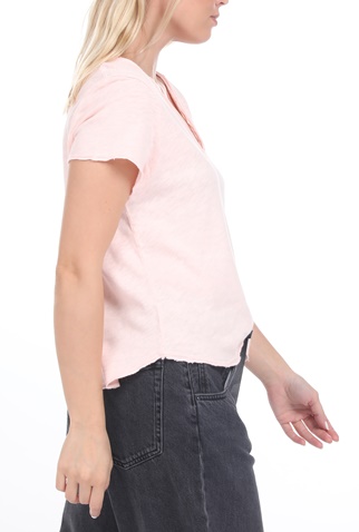 AMERICAN VINTAGE-Γυναικεία cropped μπλούζα AMERICAN VINTAGE ροζ