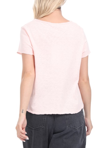 AMERICAN VINTAGE-Γυναικεία cropped μπλούζα AMERICAN VINTAGE ροζ