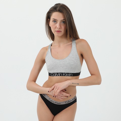 CK UNDERWEAR-Γυναικείο μπουστάκι CK UNDERWEAR 000QF6576E UNLINED BRALETTE γκρι
