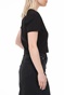 CALVIN KLEIN JEANS-Γυναικεία μπλούζα CALVIN KLEIN JEANS MICRO BRANDING CROP RIB μαύρη
