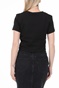 CALVIN KLEIN JEANS-Γυναικεία μπλούζα CALVIN KLEIN JEANS MICRO BRANDING CROP RIB μαύρη