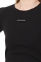 CALVIN KLEIN JEANS-Γυναικεία μπλούζα CALVIN KLEIN JEANS MICRO BRANDING CROP RIB μαύρη
