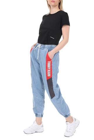 CALVIN KLEIN JEANS-Γυναικεία μπλούζα CALVIN KLEIN JEANS MICRO BRANDING OFF PLACED μαύρη