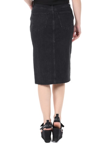 CALVIN KLEIN JEANS-Γυναικεία midi jean φούστα CALVIN KLEIN JEANS μαύρη