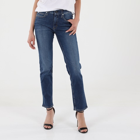 CALVIN KLEIN JEANS-Γυναικείο jean παντελόνι CALVIN KLEIN JEANS K20K202838 MID RISE SLIM μπλε