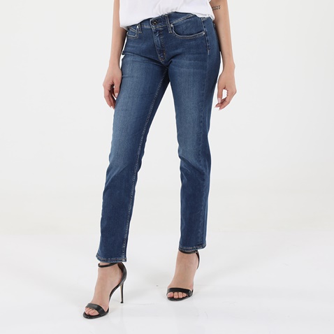 CALVIN KLEIN JEANS-Γυναικείο jean παντελόνι CALVIN KLEIN JEANS K20K202838 MID RISE SLIM μπλε