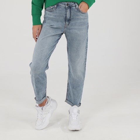 CALVIN KLEIN JEANS-Γυναικείο jean παντελόνι slim boyfriend CALVIN KLEIN JEANS μπλε