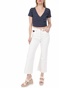 TOMMY HILFIGER-Γυναικείο top TOMMY HILFIGER STRIPED WRAP μπλε λευκό
