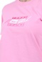 TOMMY HILFIGER-Γυναικείο t-shirt TOMMY HILFIGER REGULAR EMBROIDERED FLAG ροζ