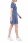 TOMMY HILFIGER-Γυναικείο mini φόρεμα TOMMY HILFIGER FIT FLARE LEO PRINT μπλε