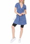 TOMMY HILFIGER-Γυναικείο mini φόρεμα TOMMY HILFIGER FIT FLARE LEO PRINT μπλε