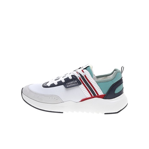 FRANKLIN & MARSHALL-Ανδρικά sneakers FRANKLIN & MARSHALL ALPHA NIMBLE λευκά μπλε