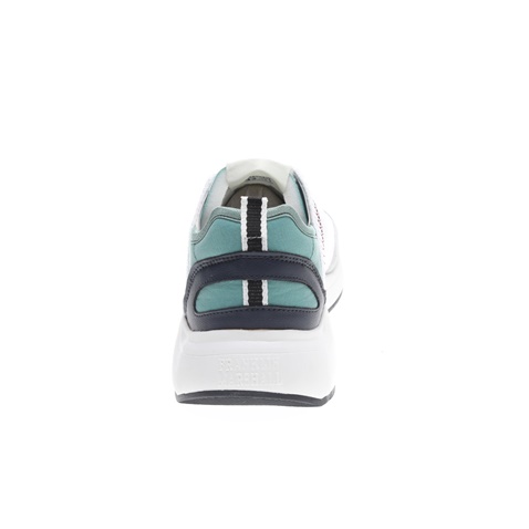 FRANKLIN & MARSHALL-Ανδρικά sneakers FRANKLIN & MARSHALL ALPHA NIMBLE λευκά μπλε