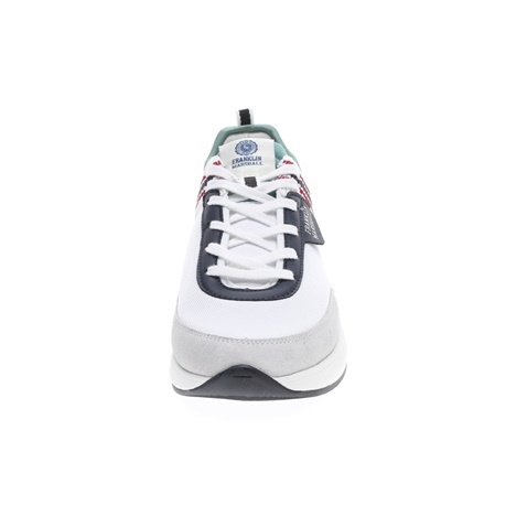 FRANKLIN & MARSHALL-Ανδρικά sneakers FRANKLIN & MARSHALL ALPHA NIMBLE λευκά μπλε