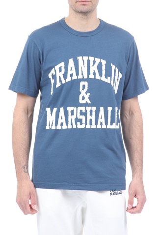 FRANKLIN & MARSHALL-Ανδρικό t-shirt FRANKLIN & MARSHALL μπλε