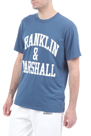 FRANKLIN & MARSHALL-Ανδρικό t-shirt FRANKLIN & MARSHALL μπλε