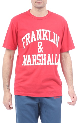 FRANKLIN & MARSHALL-Ανδρικό t-shirt FRANKLIN & MARSHALL κόκκινο